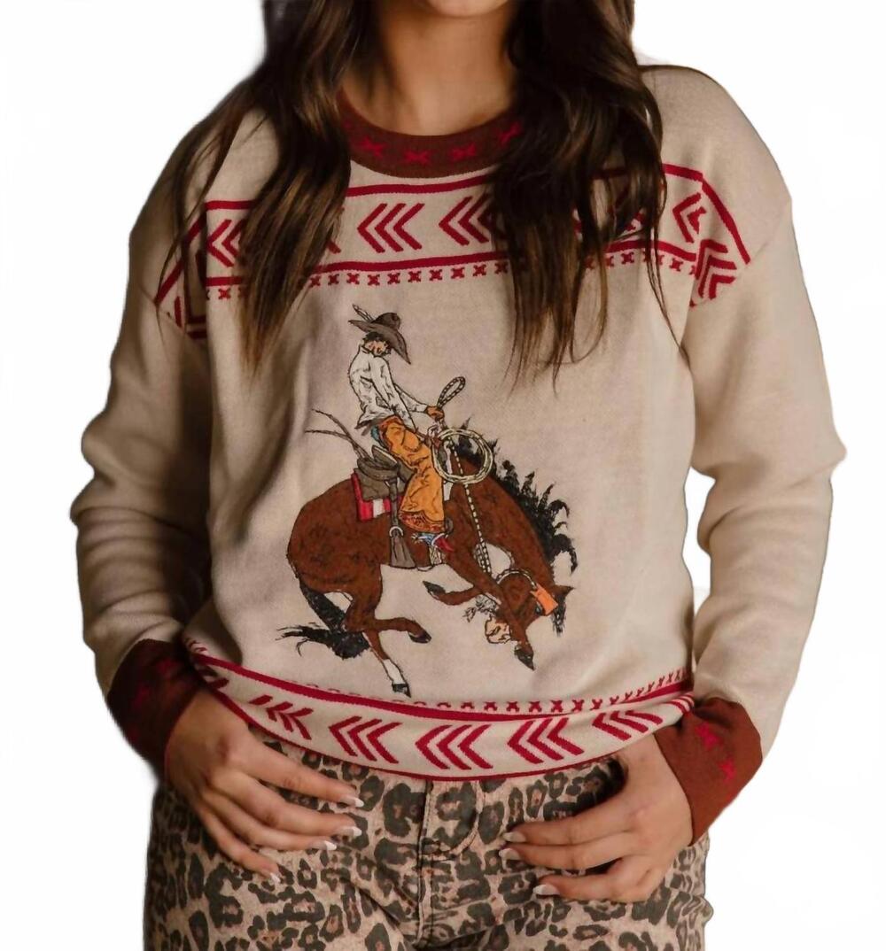 NEW STERLING KREEK dust & spurs knit sweater in beige